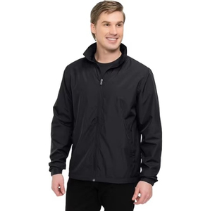 Wholesale Custom Design Long Thin Canvas Front Quick Dry Breathable Windproof PU Leather <b>Running</b> <b>Jacket</b> Men Women Woven Zipper - Product Image 1