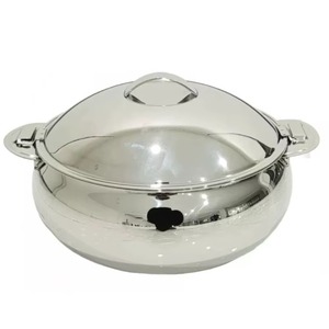 Luxury Round Metal Casserole with Stainless Steel Lid Polished Design Insulated Food Warmer Container - Product Image 4