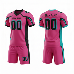 Custom Sublimated Breathable American Football Uniform Jersey Shorts Set Front Logo Position 100% Polyester Anti-Bacterial Quick - Product Image 3