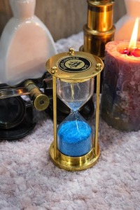 Mini Reloj de Arena de Latón, Reloj de Mesa Decorativo Vintage, Reloj de Oficina Clásico, Decoración de Mesa, Reloj de Meditación, Regalo de Latón Antiguo - Product Image 3