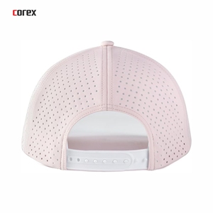 Casquette de baseball rose clair à 6 panneaux 100 % polyester ajustable respirante en maille pour l'extérieur printemps été usage décontracté - Product Image 4