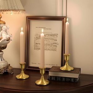 Support de bougie pour décoration intérieure, bougie conique en métal |   Support de bougie de table vintage doré, base antidérapante, résistant à la chaleur - Product Image 4