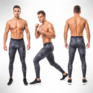 <b>Men</b> Printed Compression Leggings Spandex Stretch Workout <b>Pants</b> for Gym <b>Yoga</b> Fitness and Sports - Product Image 5