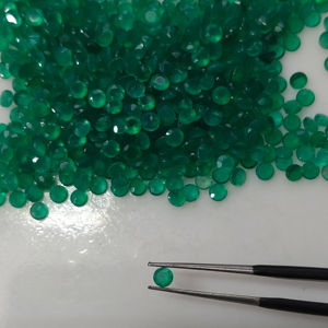 Ónix Verde Natural de 3MM, Corte Brillante Redondo, Gema Suelta de la Mejor Calidad para Joyería, Gemas de Red Mountain - Product Image 1