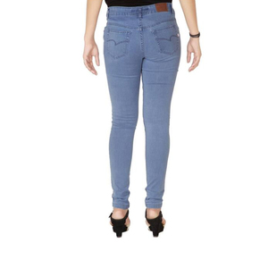 High Waist Skinny <b>Blue</b> Denim <b>Jeans</b> <b>Women</b> Full Length Casual Style <b>Light</b> Wash Spandex Cotton Blend Breathable Fit - Product Image 5