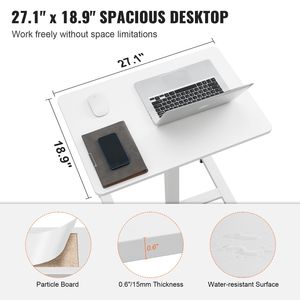 Scrivania Mobile Regolabile in Altezza con Molla a Gas da 44 Pollici, Piano di Lavoro da 28 Pollici e Ruote Girevoli a 360° (2 Bloccabili) - Product Image 6