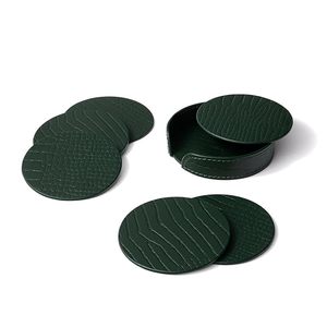 Premium Leather Coaster set of 6 for Dining <b>Table</b> Tea Coffee Mug Coasters Stylish <b>Table</b> <b>Protection</b> for Home Office - Product Image 4