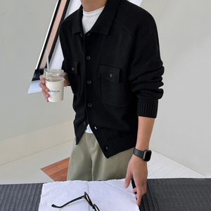 New Arrival Winter <b>Cardigan</b> Sweater Button up <b>Long</b> Sleeve With Pocket Collar Plus Size Mens <b>Thick</b> Warm <b>Cardigan</b> Sweater - Product Image 4