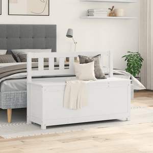 Banc rectangulaire en bois de pin massif blanc, meubles de salon rustiques, taille standard - Product Image 3