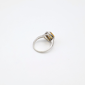 Anillo de Citrino Real con Corte Cojín de 8MM, Elegante Joyería de Moda con Piedras Preciosas para Mujer, Ideal para Fiestas y Uso Diario - Product Image 4