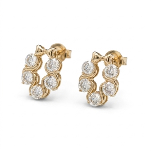 Premium Gold Diamond Cluster Minimalist <b>Screw</b> <b>Back</b> Stud <b>Earrings</b> 5 CT IGI Certified <b>for</b> Women Strong Closure Party Gift - Product Image 3