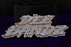Collier Pendentif Prénom Personnalisé Diamant Givré Style Hip Hop Luxe Baguette Cubaine Bijou Bling Personnalisé Cadeau - Product Image 2