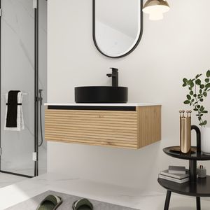 30-Inch Wall Mounted <b>Bathroom</b> <b>Vanity</b> with Black Art Ceramic Sink and 1 Soft Close Drawer KD Packing - Product Image 4