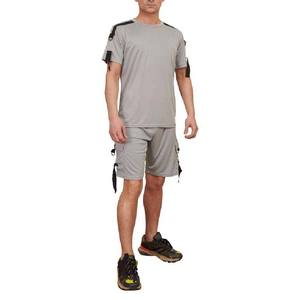 Latest Design 2026 Fashion Men's Streetwear Clothing <b>Sets</b> 100% Cotton Breathable Front Logo Two-Piece Summer T-Shirt Shorts <b>Set</b> - Product Image 2
