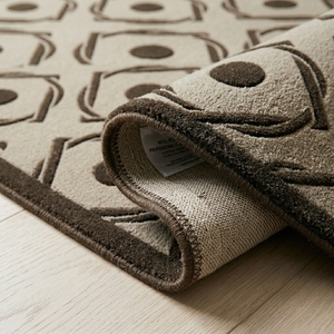 Alfombra de Lana Tufted de Pelo Medio Suave con Base de Látex Rectangular para Sala de Estar, Dormitorio, Hotel - Product Image 2
