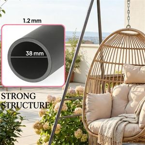 Supporto per Altalena da Esterno in Metallo Grigio per Amaca e Sedia Sospesa - Product Image 3