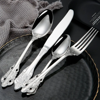Ensemble d'argenterie en métal poli miroir, compatible lave-vaisselle, pour mariage, cuillère, fourchette, couteau
