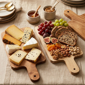 Plateau de service de cuisine en bois massif avec rainure intégrée pour les jus |   Planche à découper multifonctionnelle pour viande, fruits et légumes |   Durable - Product Image 3