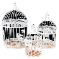 Mini cage à oiseaux exclusive 2015 en fer, porte-bougie chauffe-plat de Noël fait main, support de bougie chauffe-plat suspendu blanc antique bicolore