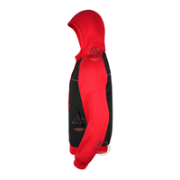 Sweat-shirt de protection à capuche zippé pour homme, rouge et noir, avec blocs de couleur, manches longues, veste de moto, toutes saisons, vêtements d'extérieur