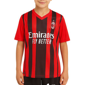 Uniforme de fútbol sublimado personalizado para niños, ropa de equipo de fútbol sublimada OEM, camisetas y pantalones cortos juveniles, camisetas de equipo a rayas para niños - Product Image 1