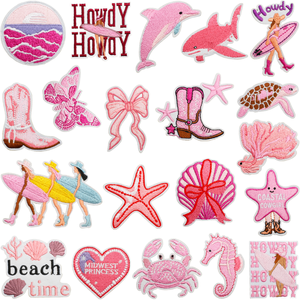 Patchs thermocollants personnalisés en tissu sergé brodé, motifs floraux et botaniques, appliqués sur vêtements, chapeaux et sacs - Product Image 6