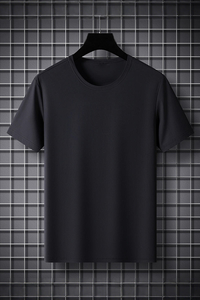Camiseta de Algodón Lisa con Cuello Redondo para Hombre, Transpirable, Suave, Ligera, Cómoda, Informal, para Uso Diario, Verano - Product Image 6