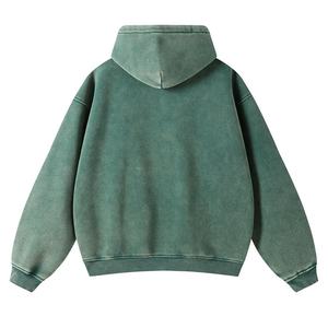 เสื้อฮู้ดซิปแบบสวมใส่สบายทรงโอเวอร์ไซส์ สีพื้น ผ้าฝ้ายเฟรนช์เทอร์รี่ สไตล์ลำลอง สำหรับฤดูใบไม้ร่วง รับผลิตตามสั่งขายส่ง - Product Image 2