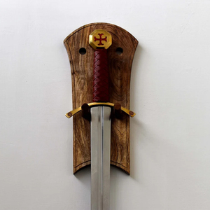 Épée décorative des Templiers avec fourreau en cuir - Product Image 4