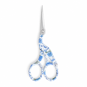 DIY Blue Floral Embroidery <b>Scissors</b> 4.5 Inch Stainless Steel Sharp Pointed Crane Fabric/<b>Sewing</b> Shears - Product Image 2