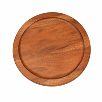 Plateau de service rond en bois de qualité supérieure |   Plateau de présentation de snacks en bois massif fait main, plateau de présentation alimentaire, décoration de table moderne