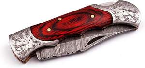 Cuchillo Plegable de Caza MORTAL BLADES con Hoja de Acero Inoxidable 3Cr13 Grabada a Mano, Nuevo Diseño, Mango de Aleación de Aluminio - Product Image 4