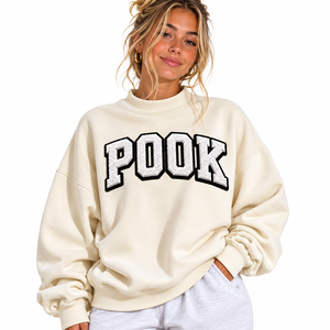 Sudadera Oversize Personalizada para Mujer con Cuello Alto, Bordado Chenille, Forro Polar, Ajuste Holgado, OEM ODM, Sudadera con Letras Griegas - Product Image 1