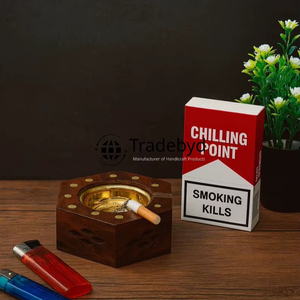 Tradebyd ที่เขี่ยบุหรี่ไม้เป็นมิตรกับสิ่งแวดล้อมงานแฮนด์เมดที่เขี่ยบุหรี่แบบชนบทสำหรับตกแต่งบ้านที่วางบุหรี่สำหรับสูบบุหรี่ - Product Image 3