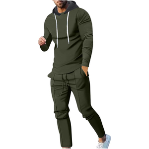 <b>Men's</b> Red <b>White</b> Hooded Breathable Casual Printed Track <b>Jacket</b> with Black Pants Autumn Tracksuit Set - Product Image 6