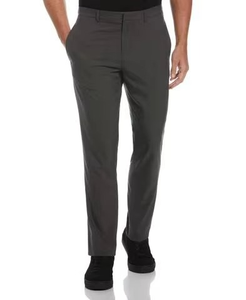 Men's Formal Straight Leg Trousers Mid Waist Button Fly Anti-Wrinkle <b>Wool</b> Blend <b>Pants</b> Autumn Wear - Product Image 1