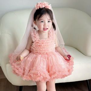 Vestido de Princesa con Tutú para Bebés Niñas, Diseño Personalizado, Tul Esponjoso, para Fiestas de Cumpleaños y Bodas, 15 Nhung Nguyen OEM - Product Image 5