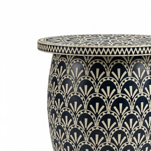 Table basse industrielle de luxe personnalisée avec incrustation émail et autocollants, motif coquille fait main, pour salon, chambre et entrée - Product Image 3