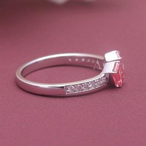IGI Certified Lab Grown Diamond Open <b>Ring</b> 18K Gold Emerald Cut Pink Lab Grown Diamond <b>Adjustable</b> Wrap <b>Ring</b> - Product Image 4