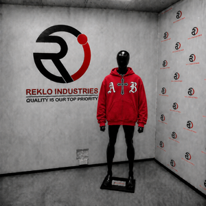 Custom <b>Red</b> Zip Up Hoodie Oversized Gothic <b>Cross</b> AB Letter Graphic Streetwear Unisex Fashion Hooded Sweatshirt For Men and Women - Product Image 3