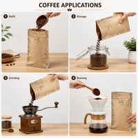 Sachets de café imprimés sur mesure, pochettes verticales numériques à fermeture éclair pour grains de café torréfiés, café moulu et emballage pour torréfacteurs
