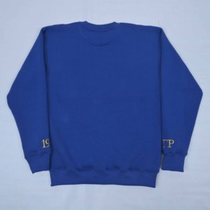 Sudadera de Cuello Redondo Bordada de la Universidad Butler, Transpirable, para Hombre, Corte Regular, Azul, Algodón, Informal, para Otoño, Venta al Por Mayor - Product Image 2