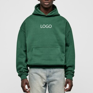 Sudaderas con Capucha Verdes Extra Grandes con Logotipo Personalizado, 500 GSM, Felpa de Algodón, Hombros Caídos, Corte Holgado, Sudadera Urbana para Hombre, Suministro al por Mayor - Product Image 2