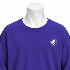 T-shirt à manches longues inversé bleu marine, coupe ample, en coton, épaules tombantes, style vintage décontracté, unisexe, streetwear - Product Image 3