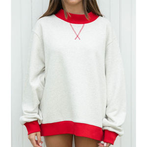 Hot Selling Women's Custom Florida Printed Letters Cotton Fleece Mock Neck Drop Shoulder Oversized Female Sweatshirt Collage - Product Image 2
