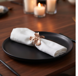 Anillos para Servilletas Hechos a Mano con Diseño de Hojas, de Acero Inoxidable, Ideales para Decoración de Mesa y Artículos de Cocina - Product Image 3