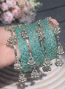 Low Moq Churi Kashmiri Bangles <b>Sets</b> for Girls Elegant Style Indian Handcrafted Churiyan Bangles Jewelry Women Available - Product Image 4