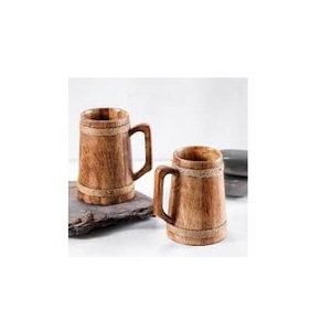 Chope à bière en bois avec poignée en corde, idéale pour les fêtes à la maison et le camping - Product Image 5