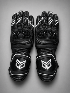 ถุงมือแข่งรถหนังสีเหลือง KO แบบเต็มนิ้วพร้อมสายรัดข้อมือปรับได้ - Product Image 5