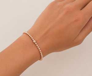 Rose Gold Beaded <b>Bracelet</b> Polished Copper Circular Design Adjustable Jewelry for Men Women Metal Copper Craft - Product Image 4